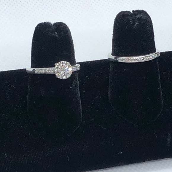 NWT: .2 CTTW DIAMOND / .925 SS BRIDAL SET SIZE 7 - Picture 7 of 15